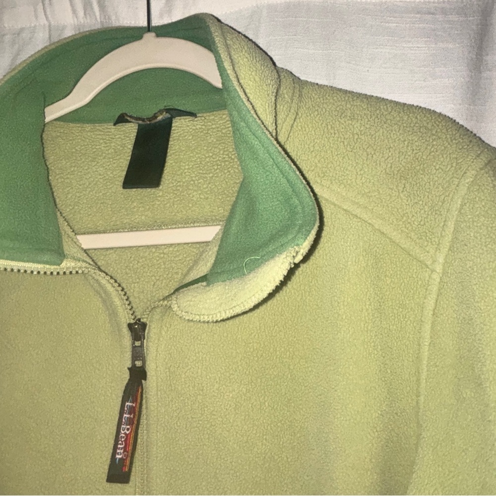 vintage 90’s L.L. Bean avocado green fleece full zip jacket-men’s size XL